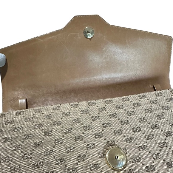 RARE Genuine Vintage GUCCI GG Logo Chain Shoulder Bag Clutch Bag Purse - Picture 11 of 16